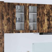 Keukenkast 2 pcs Gerookt eiken 40 x 31 x 80 cm Bewerkt hout