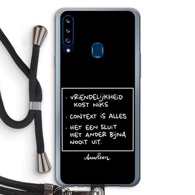 Mijn Motto's: Samsung Galaxy A20s Transparant Hoesje met koord