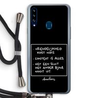 Mijn Motto's: Samsung Galaxy A20s Transparant Hoesje met koord