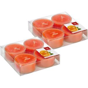 Maxi geurtheelichtjes/waxinelichtjes - 8x - sinaasappel geur - 8 branduren