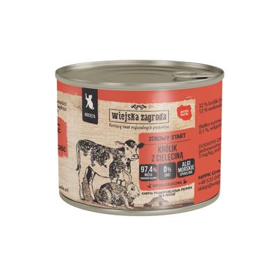 WIEJSKA ZAGRODA Rabbit with veal for kittens - nat kattenvoer - 200g