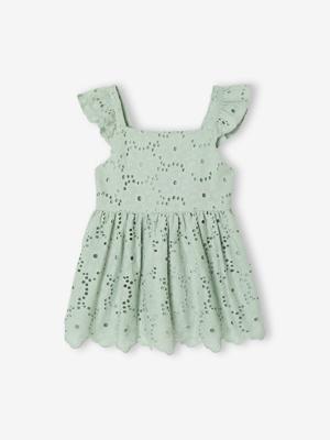 Blouse voor meisjes met borduurwerk en ruches El saliegroen Blouse voor meisjes met borduurwerk en ruches El saliegroen