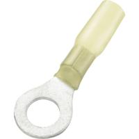 TRU COMPONENTS 739314 Ringkabelschoen Met krimpkous Dwarsdoorsnede (max.): 6 mm² Gat diameter: 8.3 mm Deels geïsoleerd Geel 30 stuk(s)