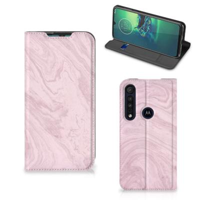 Motorola G8 Plus | Standcase | Marble Pink - Origineel Cadeau Vriendin