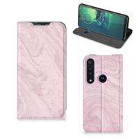 Motorola G8 Plus | Standcase | Marble Pink - Origineel Cadeau Vriendin
