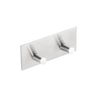 Dubbele Handdoekhaak Sapho 8.9x4.4 cm Zelfklevend Geborsteld RVS Sapho