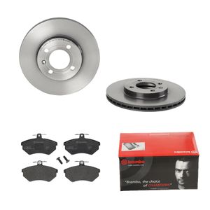 Remmenset, remschijf BREMBO, Remschijftype: Binnen geventileerd, Inbouwplaats: Vooras, u.a. für VW, Seat