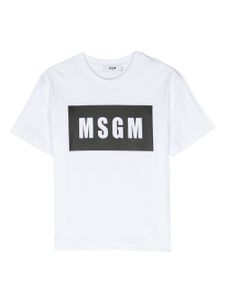 MSGM Kids t-shirt en coton à logo imprimé - Blanc