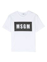 MSGM Kids t-shirt en coton à logo imprimé - Blanc