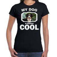 Berner Sennens honden t-shirt my dog is serious cool zwart voor dames