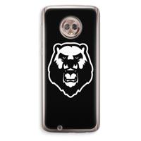 Angry Bear (black): Motorola Moto G6 Transparant Hoesje