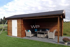Woodpro Blokhut/Tuinhuis Westen 650x300 cm- Zadeldak- Hout- Woodpro
