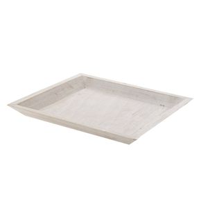 Houten wit kaarsenplateau onderzet bord/kaarsonderzetter 30 x 30 cm - Kaarsenplateaus