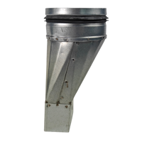 Verloopstuk Asymmetrisch Van 140mm X 40mm Naar Rond Ø 100mm