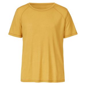 Functioneel shirt met korte mouwen van bio-merinowol, saffraan Maat: S