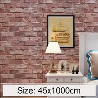 Bruine baksteen creatieve 3D steen baksteen decoratie behang Stickers slaapkamer woonkamer muur waterdicht Wallpaper Roll grootte: 45 * 1000cm