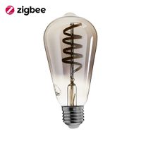 EcoDim Zigbee led filament lamp dimbaar E27, edison ST64, Smokey 2000K-4000K