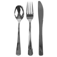 BBQ/verjaardag/camping bestek - 108x - stevig kunststof - 17 cm - zilver - herbruikbaar