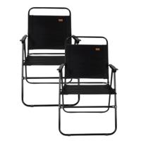 Trizand Klapstoel - 4x - zwart - 80 x 49 x 52 cm - tot 150 kilo - opvouwbaar - visstoel/campingstoel Trizand Klapstoel - 4x - zwart - 80 x 49 x 52 cm - tot 150 kilo - opvouwbaar - visstoel/campingstoel