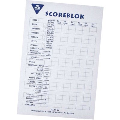 Scoreblok groot, 50 vellen