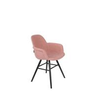 Zuiver Albert Kuip Soft Eetkamerstoelen armleuning Roze - Set van 2 - thumbnail