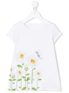 Monnalisa t-shirt à fleurs - Blanc