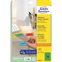 Avery afneembare gekleurde etiketten ft 63,5 x 33,9 mm (b x h), 480 stuks, 24 per blad, groen