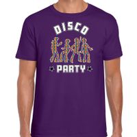 Disco verkleed t-shirt heren - jaren 80 feest outfit - disco party - paars