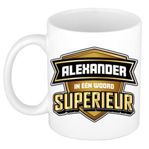 Naam mok Alexander - wit - Superieur - keramiek - 300 ml - cadeau collega beker