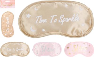 Slaapmasker satijn met tekst Roze