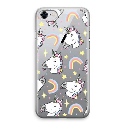 Rainbow Unicorn: iPhone 8 Transparant Hoesje