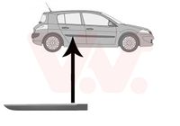 Sier- / beschermingspaneel, deur VAN WEZEL, Inbouwplaats: Rechts achter, u.a. fÃ¼r Renault