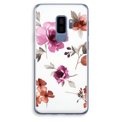 Geschilderde bloemen: Samsung Galaxy S9 Plus Transparant Hoesje