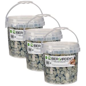 3x pakjes decoratie steentjes/kiezels grijs grof 3 kg