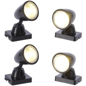 Kerstdorp accessoires LED spot lampen 4 stuks