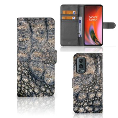 OnePlus Nord 2 5G | Telefoonhoesje | Met pasjeshouder | Krokodillenprint
