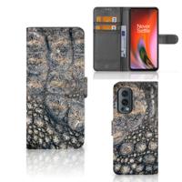 OnePlus Nord 2 5G | Telefoonhoesje | Met pasjeshouder | Krokodillenprint