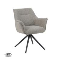 LABEL51 Eetkamerstoel Kimora - Mushroom - - Zwart Metalen Frame