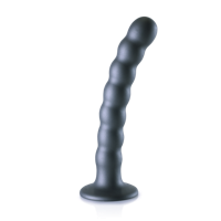 Ouch! by Shots Beaded Silicone G-Spot Dildo - 6.5'' / 16,5 cm - Gunmetal - thumbnail