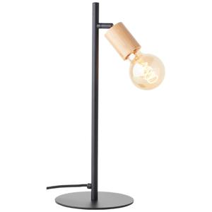 Brilliant Wandlamp Benny zwart met hout 99705/76