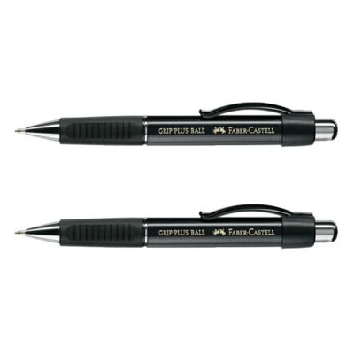 Fabel Castell Grip plus luxe balpen - Set van 2x stuks - blauwe inkt - zware kwaliteit