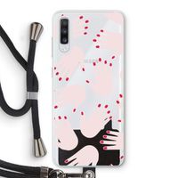 Hands pink: Samsung Galaxy A70 Transparant Hoesje met koord