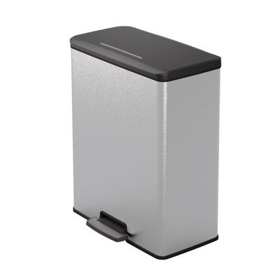 Curver pedaalemmer decobin 65l rechthoek zilver metallic