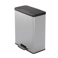 Curver pedaalemmer decobin 65l rechthoek zilver metallic