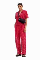 Pantalon bloemenkant - RED - L - thumbnail