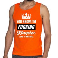 Oranje Fucking Kingsize tanktop / mouwloos shirt voor