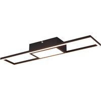 LED Plafondlamp - Plafondverlichting - Trion Riyaz - 22W - Aanpasbare Kleur - Afstandsbediening - Dimbaar - Rechthoek - Mat Zwart - Aluminium - thumbnail
