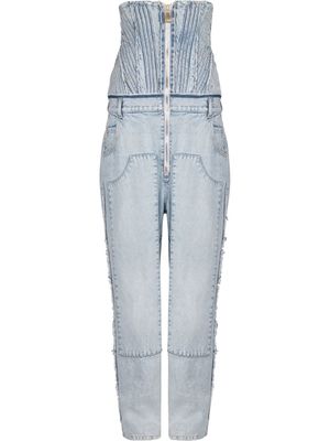 Balmain jean ample à taille structurée - Bleu