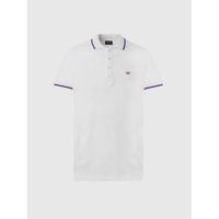 Diesel slim fit polo met contrastbies wit - thumbnail