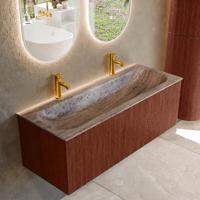 Badmeubel Mondiaz Kurve-Dlux | 120 cm | Meubelkleur Ruby | Wastafelkleur Oza | Solid surface | Wasbak midden spoelbak | 2 kraangaten Badmeubel Mondiaz Kurve-Dlux | 120 cm | Meubelkleur Ruby | Wastafelkleur Oza | Solid surface | Wasbak midden spoelbak | 2 kraangaten